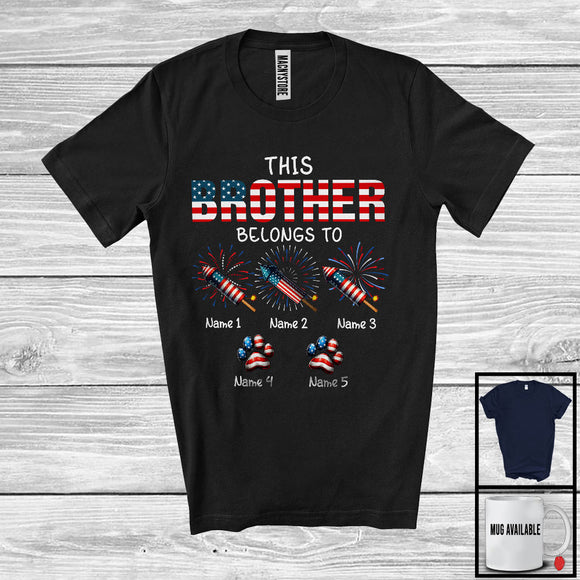 MacnyStore - Personalized This Brother Belongs To Custom Name, Amazing 4th Of July Family, Patriotic T-Shirt