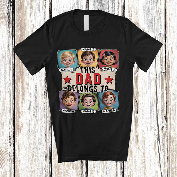 MacnyStore - Personalized This Dad Belongs To Children; Amusing Father's Day Custom Name Family Group T-Shirt
