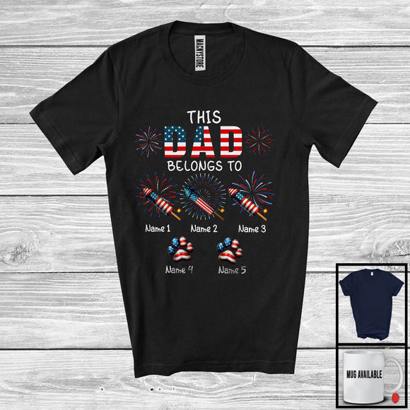 MacnyStore - Personalized This Dad Belongs To Custom Name, Amazing 4th Of July Family, Patriotic T-Shirt