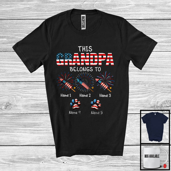 MacnyStore - Personalized This Grandpa Belongs To Custom Name, Amazing 4th Of July Family, Patriotic T-Shirt