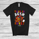 MacnyStore - Personalized This Is Beer Sheet; Scary Halloween Custom Name Witch Beer Drinking Groovy T-Shirt