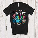 MacnyStore - Personalized This Is My Easter Shirt; Joyful Bunny Eggs Hunting; Custom Name Family T-Shirt