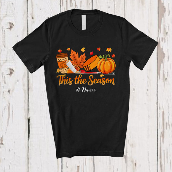 MacnyStore - Personalized This The Season; Joyful Thanksgiving Coffee Pumpkin; Custom Name Hockey Player T-Shirt