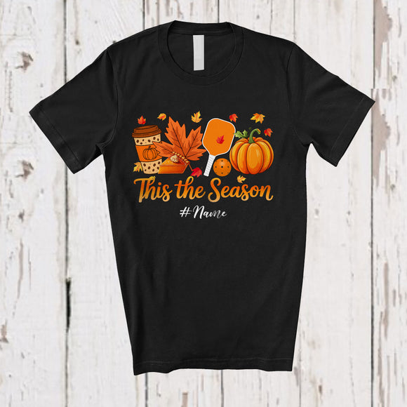 MacnyStore - Personalized This The Season; Joyful Thanksgiving Coffee Pumpkin; Custom Name Pickleballs Player T-Shirt