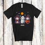 MacnyStore - Personalized Three Boo Ghost Pumpkin Sheep; Adorable Halloween Farm; Custom Name Farmer T-Shirt