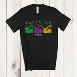 MacnyStore - Personalized Three Crane Truck; Joyful Mardi Gras Mask Custom Name Crane Truck Driver; Family T-Shirt