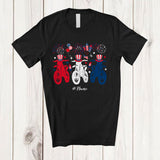 MacnyStore - Personalized Three Dirt Bike Fireworks; Joyful 4th Of July Custom Name Dirt Bike Riding; Family T-Shirt