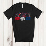 MacnyStore - Personalized Three Fire Truck Fireworks; Joyful 4th Of July Custom Name Fire Truck Driver; Family T-Shirt