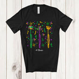 MacnyStore - Personalized Three Flute; Joyful Mardi Gras Mask Custom Name Flute Player; Music Lover T-Shirt
