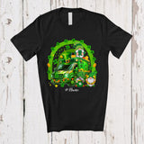 MacnyStore - Personalized Three Gnomes With Ambulance; Happy St. Patrick's Day Rainbow; Custom Name Family T-Shirt
