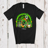 MacnyStore - Personalized Three Gnomes With Bicycle; Happy St. Patrick's Day Rainbow; Custom Name Family T-Shirt