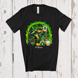 MacnyStore - Personalized Three Gnomes With Motorbike; Happy St. Patrick's Day Rainbow; Custom Name Family T-Shirt
