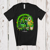 MacnyStore - Personalized Three Gnomes With Truck; Happy St. Patrick's Day Rainbow; Custom Name Family T-Shirt