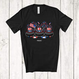 MacnyStore - Personalized Three Hockey Ball Uncle Sam Hat; Awesome 4th Of July Custom Name Player Patriotic T-Shirt