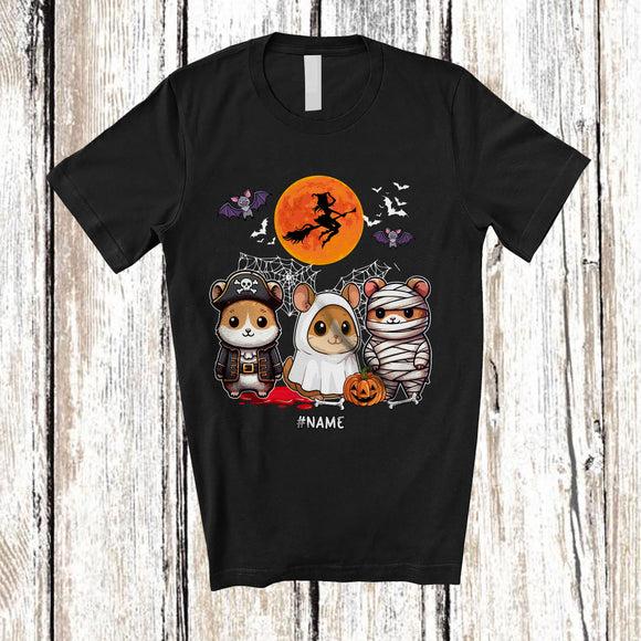 MacnyStore - Personalized Three Pirate Mummy Boo Ghost Hamster; Amazing Halloween Costume Animal; Family T-Shirt