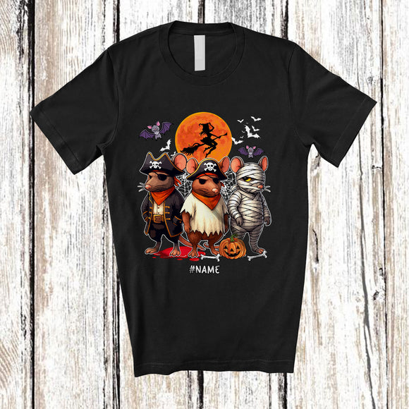 MacnyStore - Personalized Three Pirate Mummy Boo Ghost Rat; Amazing Halloween Costume Animal; Family T-Shirt
