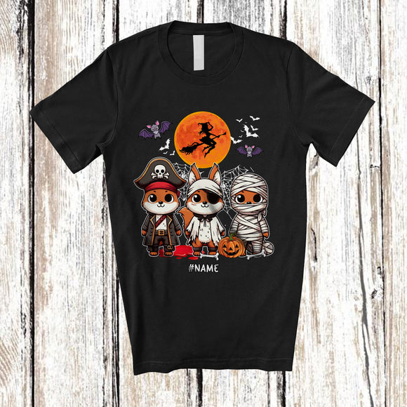 MacnyStore - Personalized Three Pirate Mummy Boo Ghost Squirrel; Amazing Halloween Costume Animal; Family T-Shirt