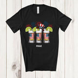 MacnyStore - Personalized Three Tequila Glasses Fireworks; Joyful 4th Of July Custom Name Drinking Patriotic T-Shirt