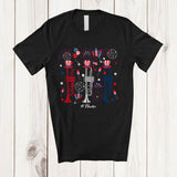 MacnyStore - Personalized Three Trumpet Fireworks; Joyful 4th Of July Custom Name Trumpet Player; Music T-Shirt