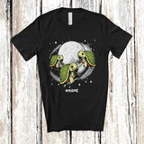 MacnyStore - Personalized Three Turtle On Moon; Humorous Custom Name Turtle Sea Animal Space T-Shirt