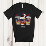 MacnyStore - Personalized Three Whisky Glasses Fireworks; Joyful 4th Of July Custom Name Drinking Patriotic T-Shirt
