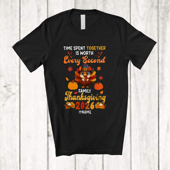 MacnyStore - Personalized Time Together Family Thanksgiving 2026; Lovely Custom Name Fall Turkey T-Shirt