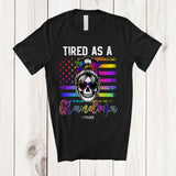 MacnyStore - Personalized Tired As A Grandma; Joyful Mother's Day Custom Name Skull US Flag; Family T-Shirt