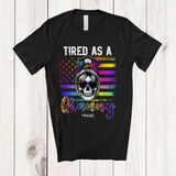 MacnyStore - Personalized Tired As A Granny; Joyful Mother's Day Custom Name Skull US Flag; Family T-Shirt