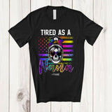 MacnyStore - Personalized Tired As A Nana; Joyful Mother's Day Custom Name Skull US Flag; Family T-Shirt