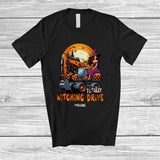 MacnyStore - Personalized Totally Witching Drive; Joyful Halloween Moon Custom Name Witch Driving Excavator T-Shirt