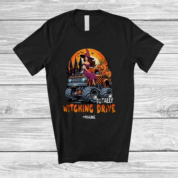 MacnyStore - Personalized Totally Witching Drive; Joyful Halloween Moon Custom Name Witch Driving Monster T-Shirt