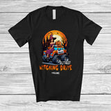 MacnyStore - Personalized Totally Witching Drive; Joyful Halloween Moon Custom Name Witch Driving Police Car T-Shirt
