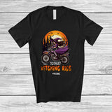 MacnyStore - Personalized Totally Witching Ride; Joyful Halloween Moon Custom Name Witch Riding Dirt Bike T-Shirt