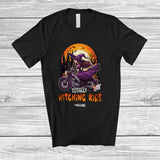 MacnyStore - Personalized Totally Witching Ride; Joyful Halloween Moon Custom Name Witch Riding Motorbike T-Shirt