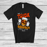MacnyStore - Personalized Trick Or Bourbon; Cheerful Halloween Ghost Boo; Custom Name Drinking Drunker T-Shirt