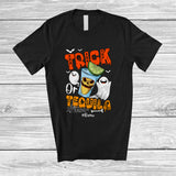 MacnyStore - Personalized Trick Or Tequila; Cheerful Halloween Ghost Boo; Custom Name Drinking Drunker T-Shirt
