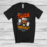 MacnyStore - Personalized Trick Or Whiskey; Cheerful Halloween Ghost Boo; Custom Name Drinking Drunker T-Shirt
