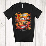 MacnyStore - Personalized Turkey Climbing Nap Repeat; Amusing Thanksgiving Custom Name Climber T-Shirt