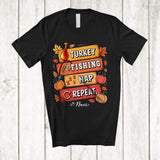 MacnyStore - Personalized Turkey Fishing Nap Repeat; Amusing Thanksgiving Custom Name Fisher T-Shirt