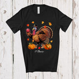 MacnyStore - Personalized Turkey Playing Bocce Ball; Awesome Thanksgiving Fall Leaves Custom Name Player T-Shirt