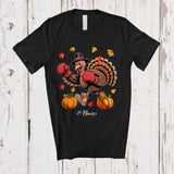 MacnyStore - Personalized Turkey Playing Boxing; Awesome Thanksgiving Fall Leaves Custom Name Player T-Shirt