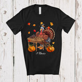MacnyStore - Personalized Turkey Playing Chess; Awesome Thanksgiving Fall Leaves Custom Name Player T-Shirt