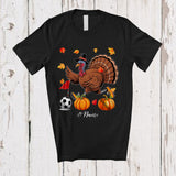 MacnyStore - Personalized Turkey Playing Footgolf; Awesome Thanksgiving Fall Leaves Custom Name Player T-Shirt