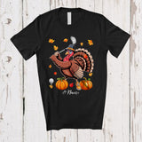 MacnyStore - Personalized Turkey Playing Golf; Awesome Thanksgiving Fall Leaves Custom Name Player T-Shirt