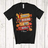 MacnyStore - Personalized Turkey Riding Nap Repeat; Amusing Thanksgiving Custom Name Rider T-Shirt