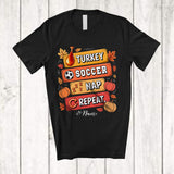 MacnyStore - Personalized Turkey Soccer Nap Repeat; Amusing Thanksgiving Custom Name Soccer Player T-Shirt