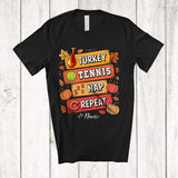 MacnyStore - Personalized Turkey Tennis Nap Repeat; Amusing Thanksgiving Custom Name Tennis Player T-Shirt