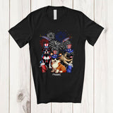 MacnyStore - Personalized US Flag Pit Bull Corgi Pug Sunglasses; Lovely 4th Of July Custom Name Patriotic T-Shirt
