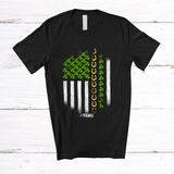 MacnyStore - Personalized US Shamrock Flag; Humorous St. Patrick's Day Shamrocks; Custom Name Family T-Shirt
