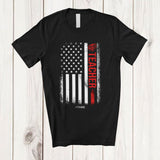 MacnyStore - Personalized USA American Flag Vintage Teacher; Joyful 4th Of July Custom Name Patriotic T-Shirt